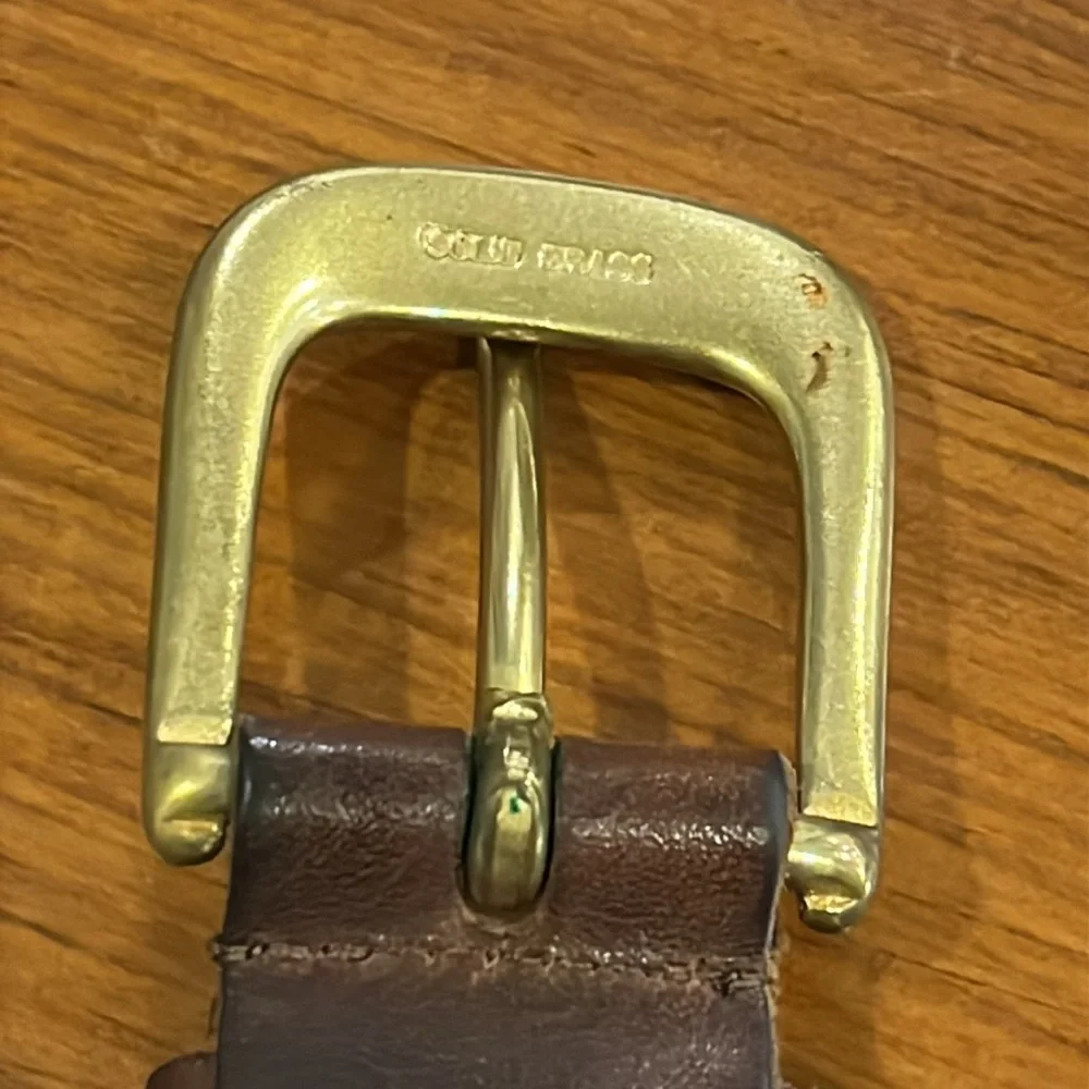 Oil Tanned Leather Belt brown Mens Size Medium 1” Wide